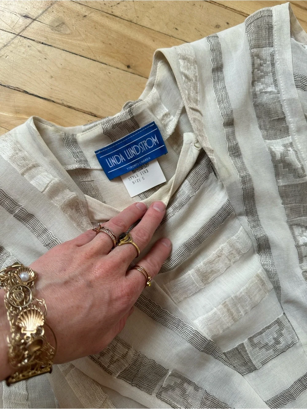Linda Lundstrom Cream Patterned Maxi Dress - Picture 11 of 11